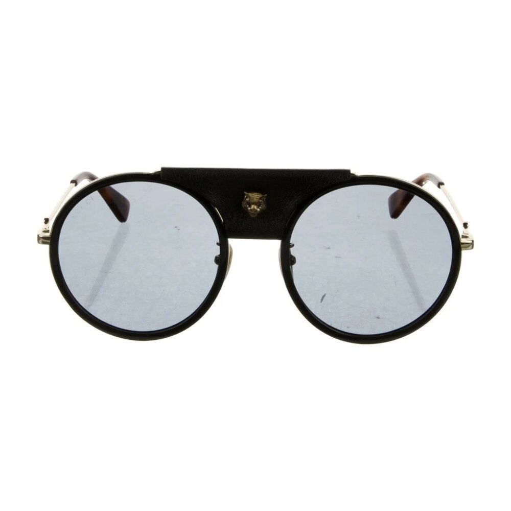 Gucci Tiger Head Accent Round Aviator Unisex Sunglasses ~ Pristine Cond! ~ NIB